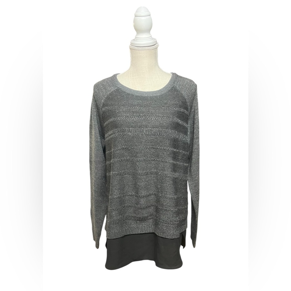 AB Studios grey sparkly dressy sweater‎